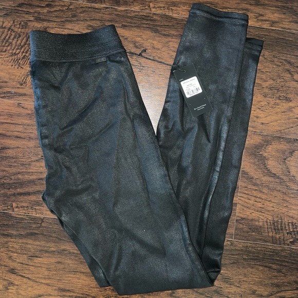 NWT Citizens of Humanity Anthropologie Greyson Black Coated Leggings Jeggings 27 - Picture 1 of 3